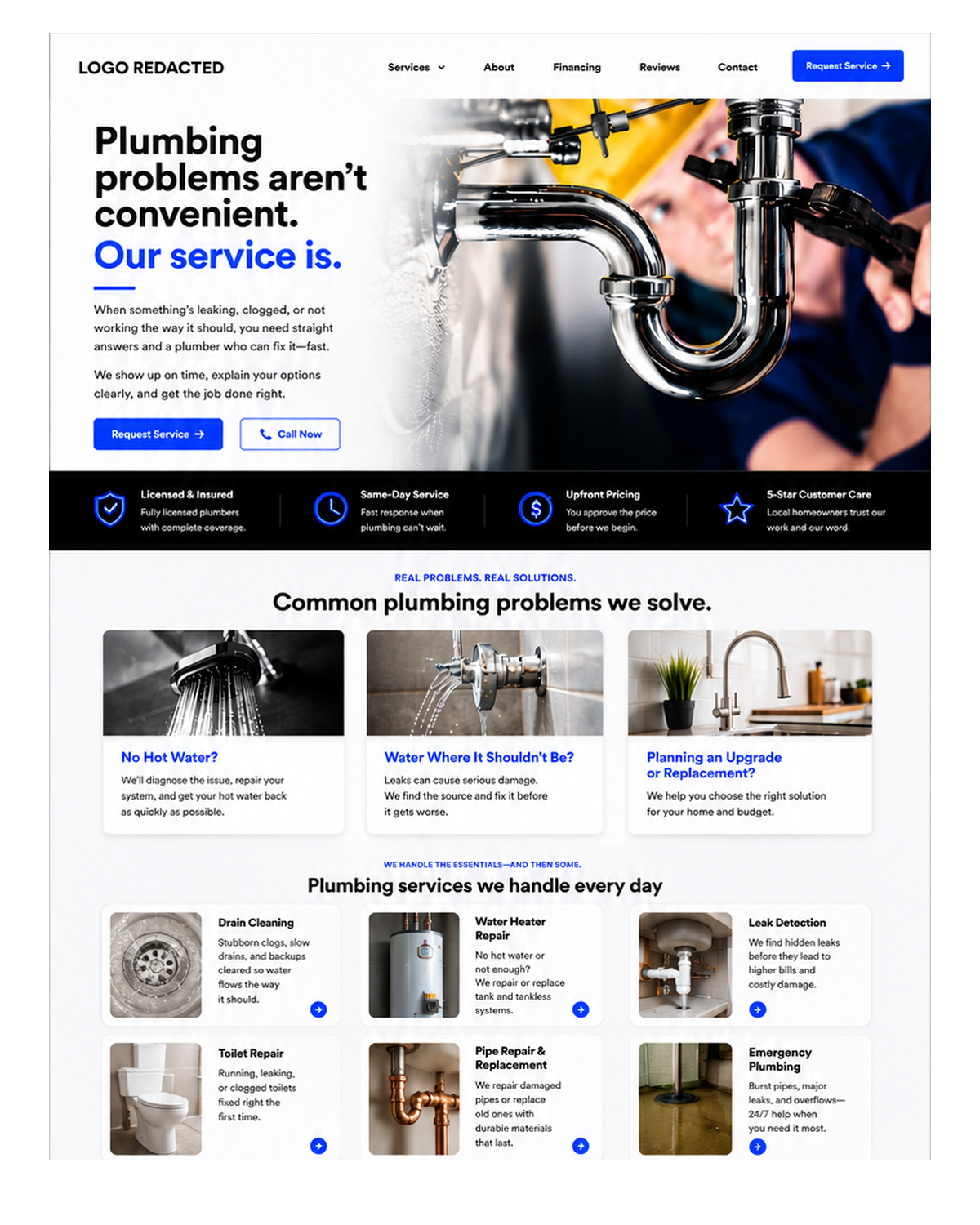 Plumbing Homepage Refresh