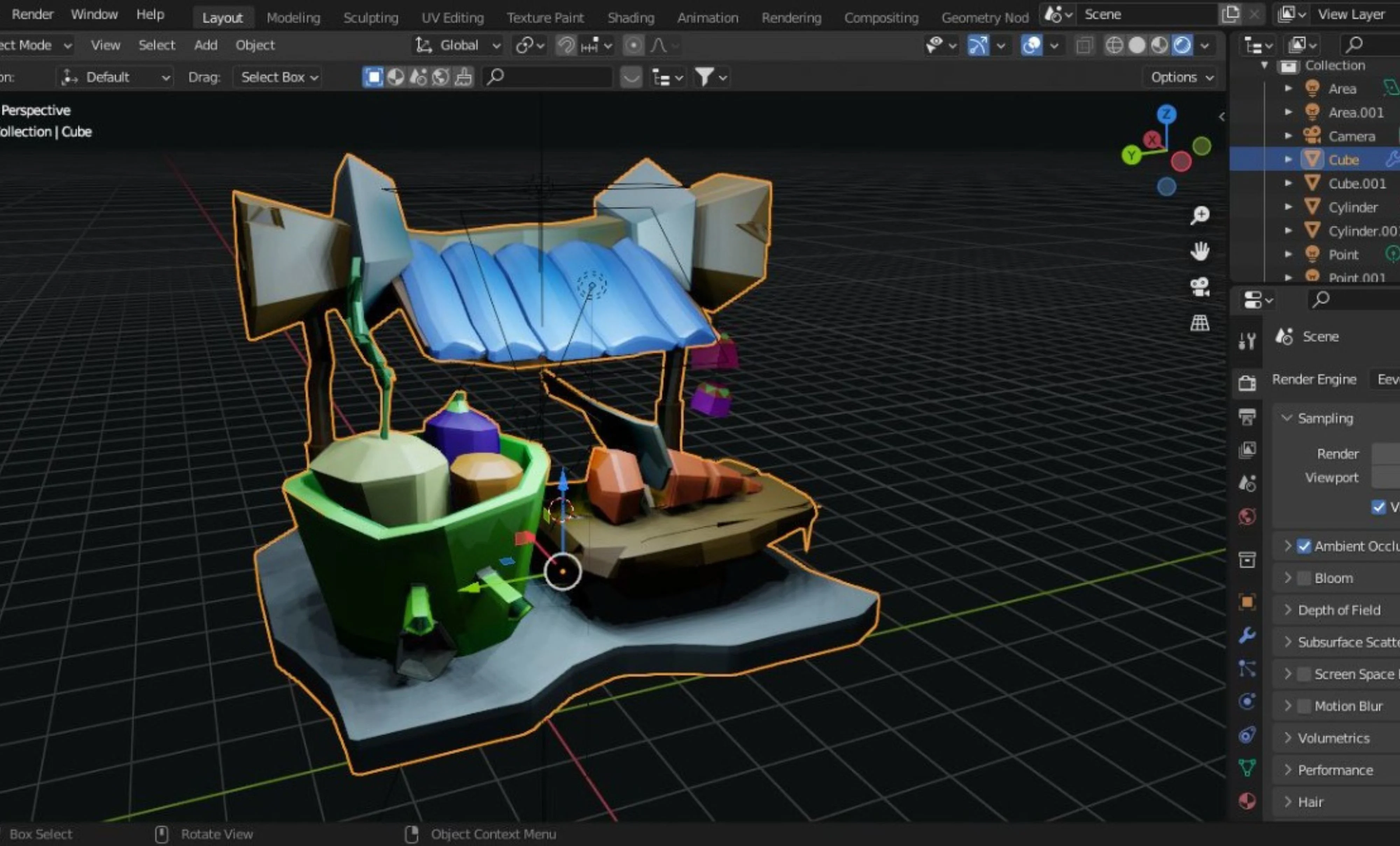 Animation d'un environnement naturel 3D sur Blender
