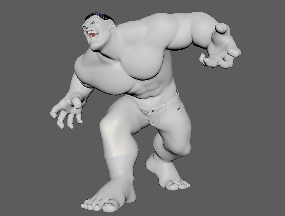 Personnage 3D mis en pose sur Blender