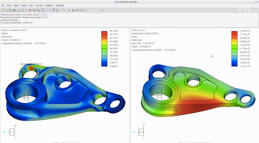 Simulation d'une pièce avec Creo (PTC)