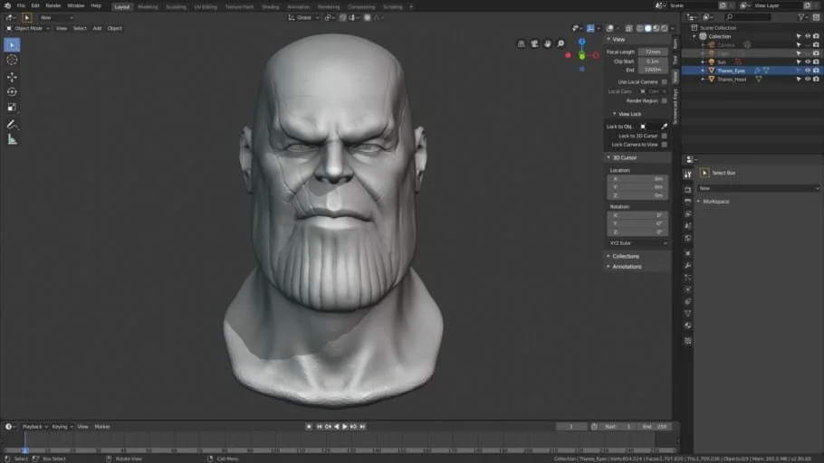 Modélisation d'un maillage 3D dans le logiciel Blender