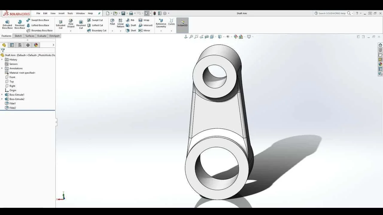 Modélisation 3D d'une pièce mécanique sur SolidWorks