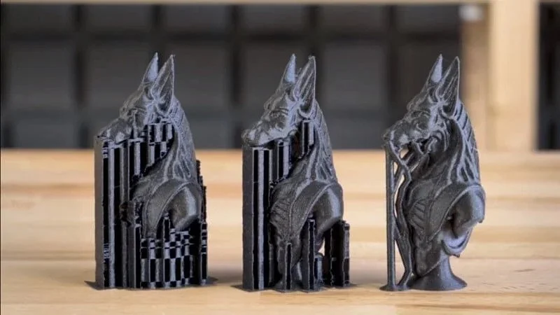 Pièce avec supports d'impression 3D
