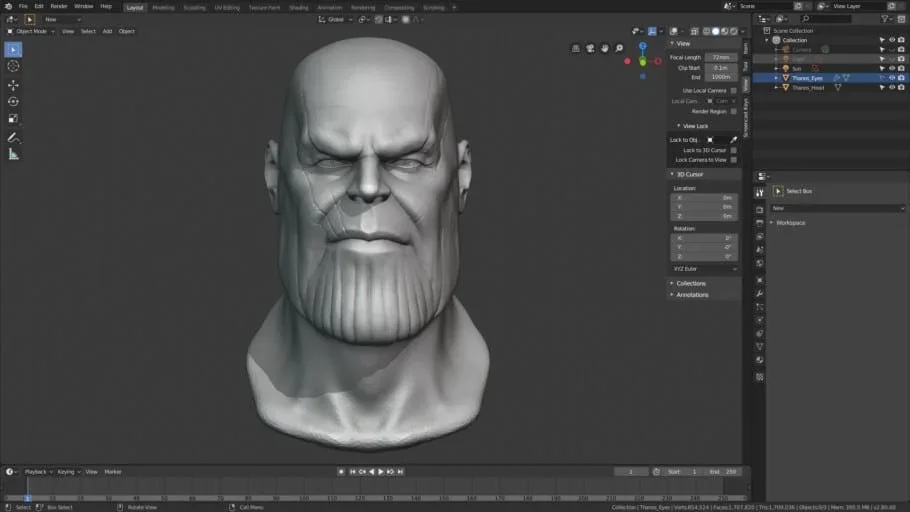 Modélisation d'un maillage 3D dans le logiciel Blender