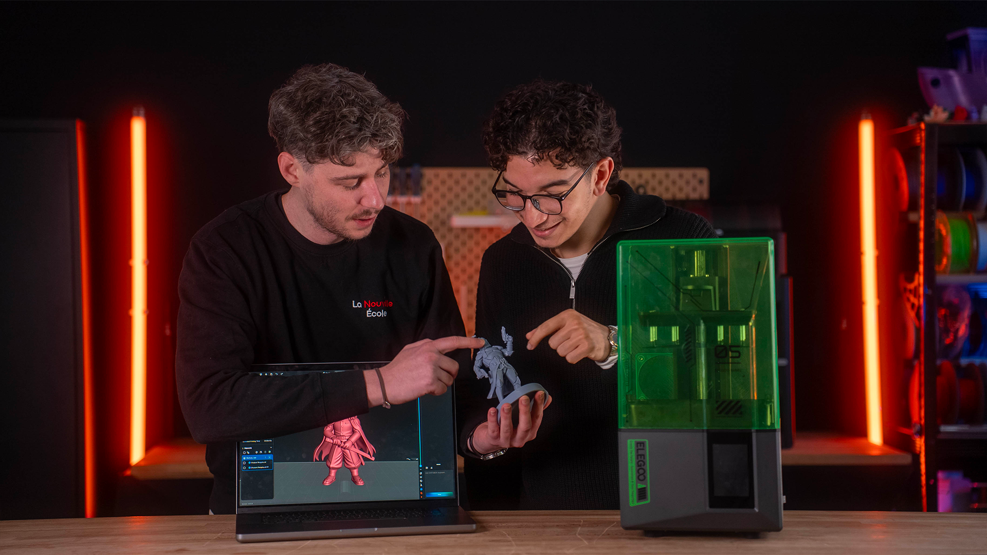 Pièce imprimée en 3D résine — atelier La Nouvelle École
