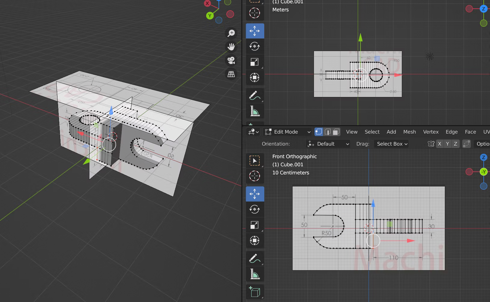 Modèle 3D sculpté sur Blender en cours de préparation pour l'impression FDM