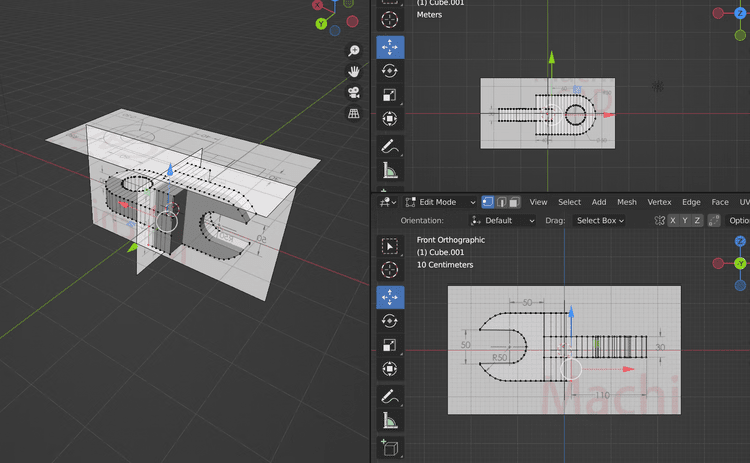 Modèle 3D sculpté sur Blender en cours de préparation pour l'impression FDM