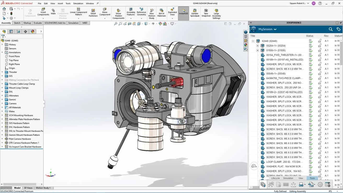 Gestion de systèmes mécaniques sur SolidWorks