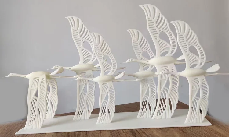 Sculpture décorative imprimée en résine blanche
