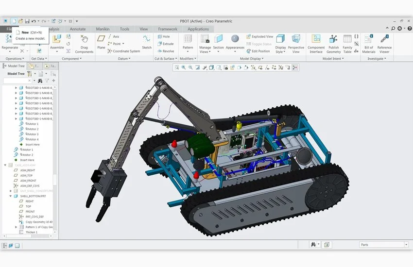 Modélisation paramétrique d'une pièce technique sur Creo Parametric