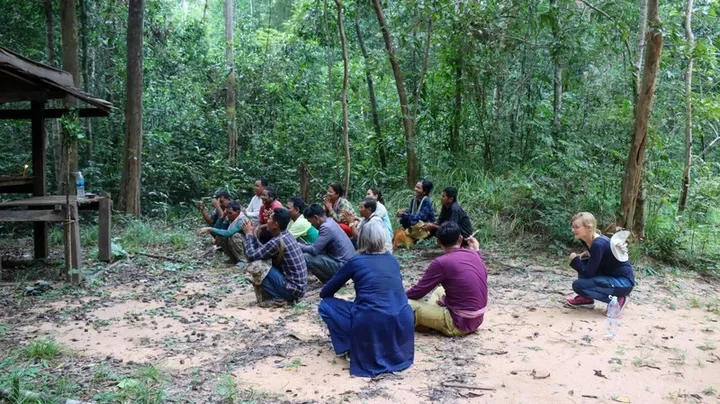 Community members and partners gathered in Prey Lang forest, Cambodia