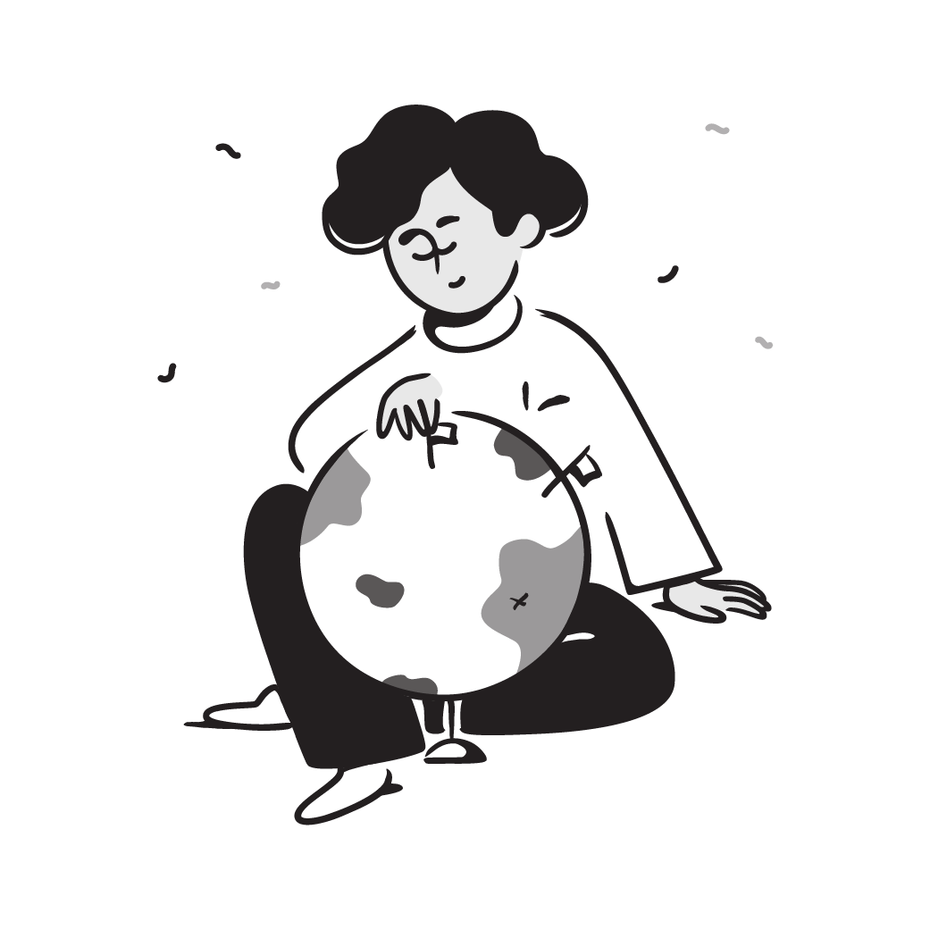 putting location pin in globe