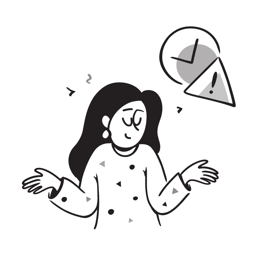 Illustration of a person shrugging with a warning symbol overhead, representing misdiagnosis or being dismissed by providers