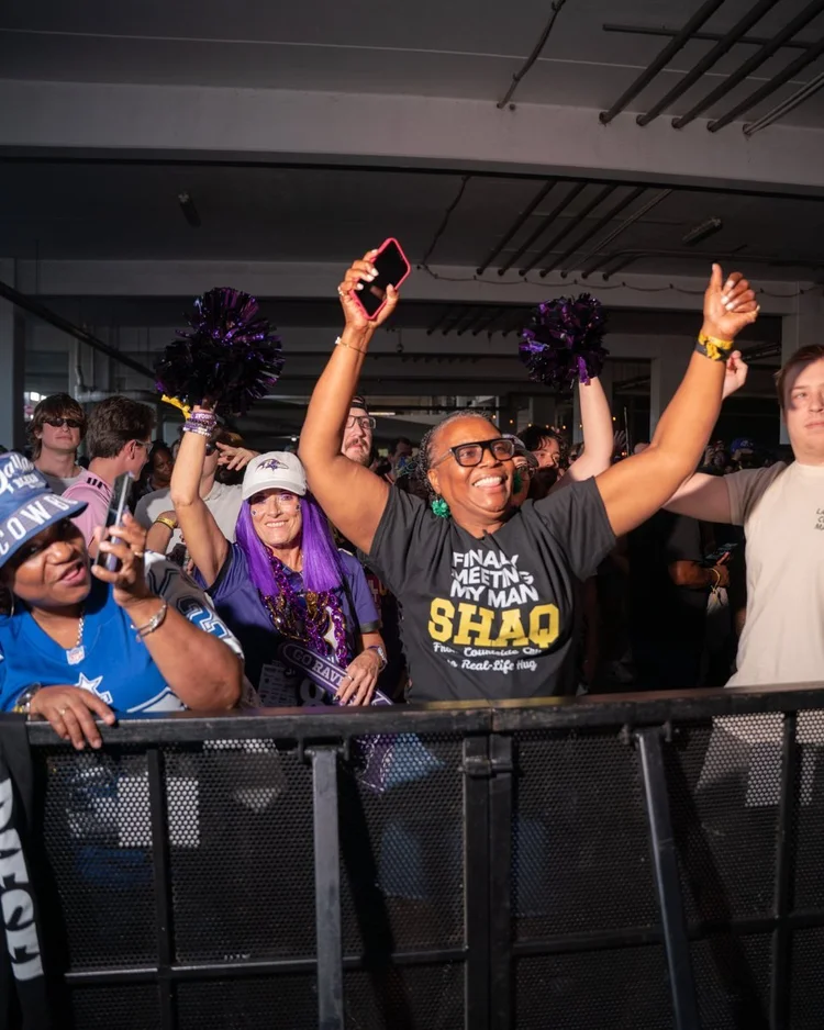 Fans with hands up at the DJ Diesel (Shaquille O'Neal) show at Horseshoe Casino Baltimore