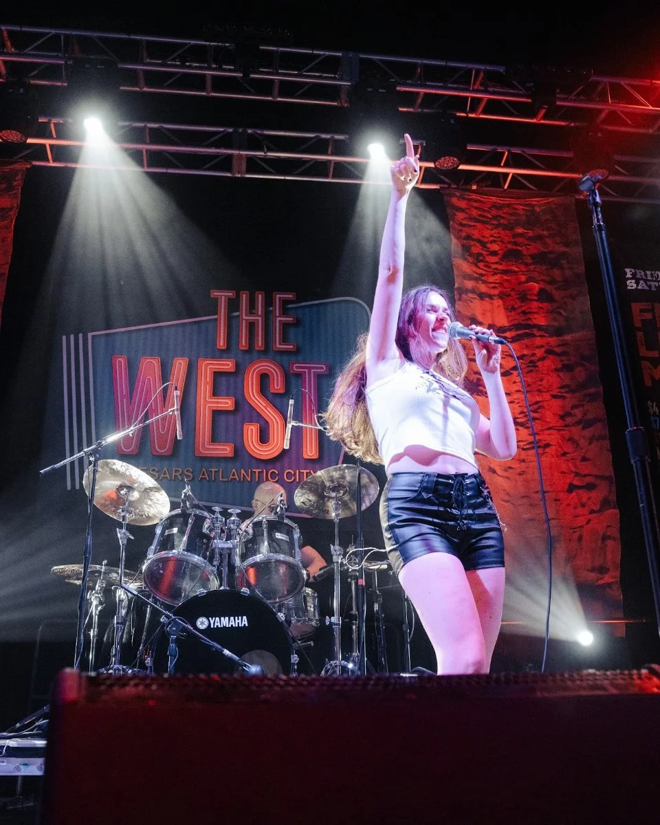 Live band performing on stage at The West, Caesars Atlantic City