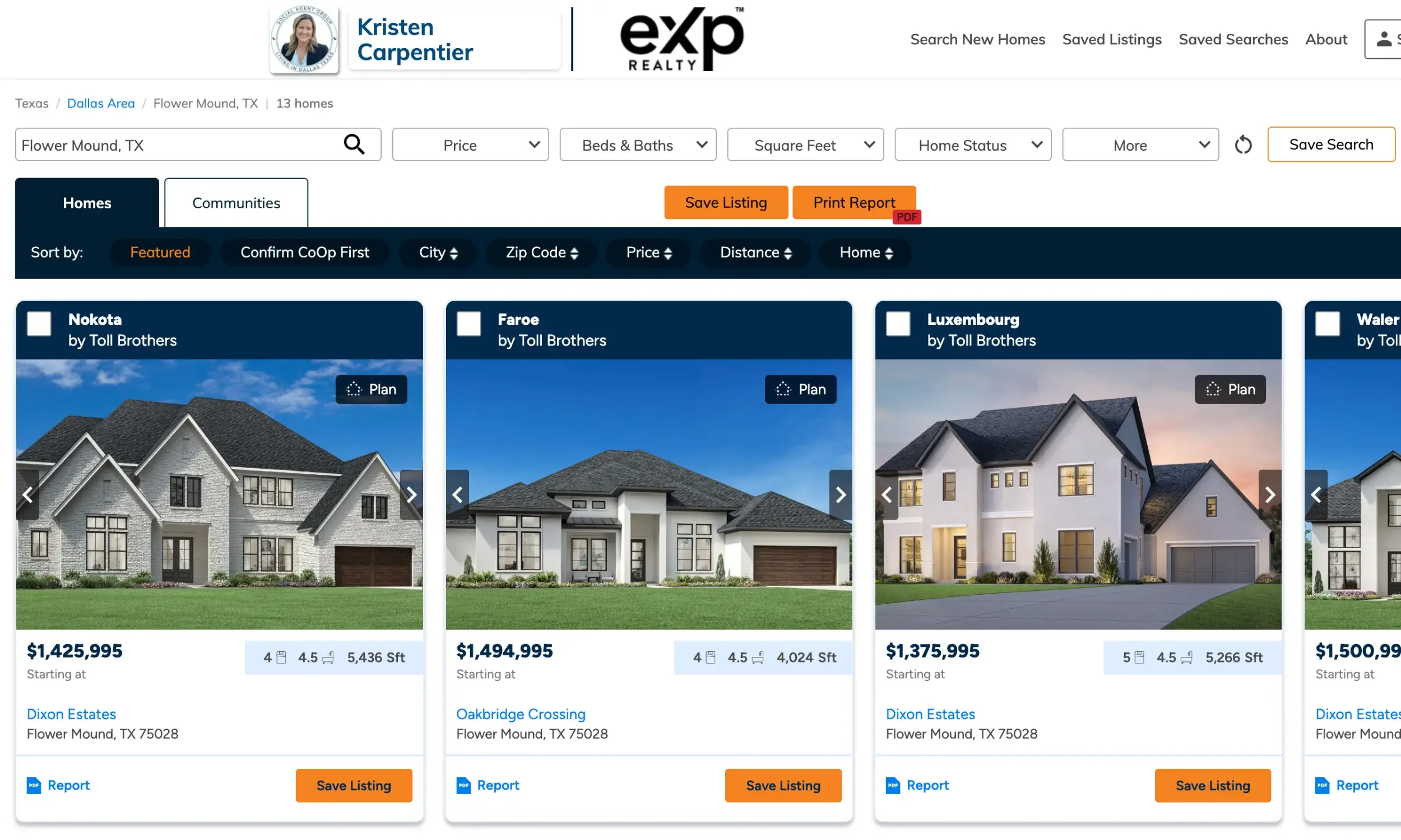 Flower Mound Texas New Construction Home Search