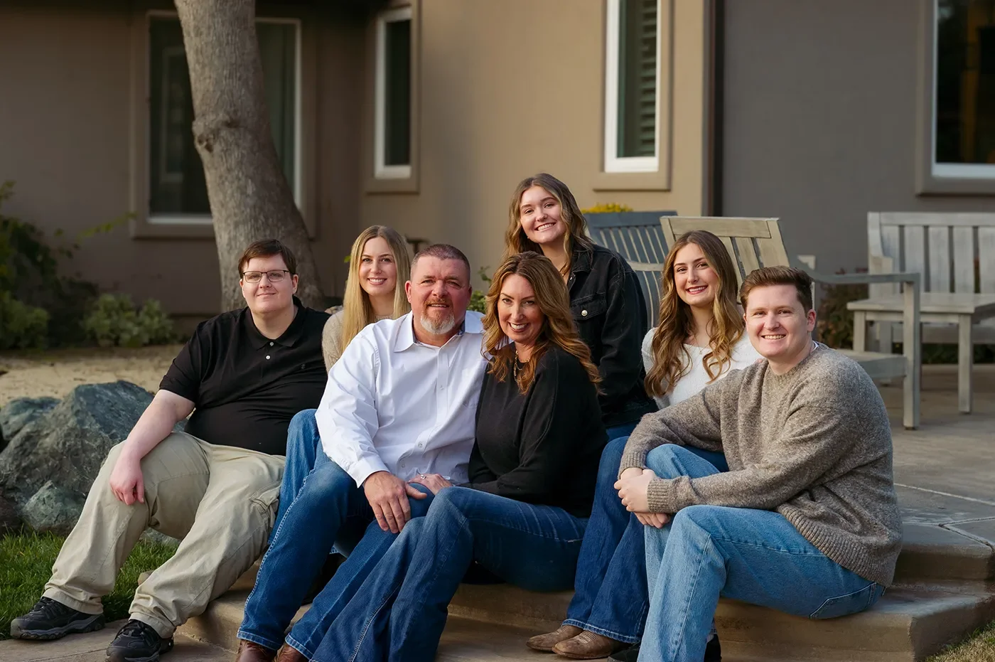 The Vandeveer family gathered on the farm