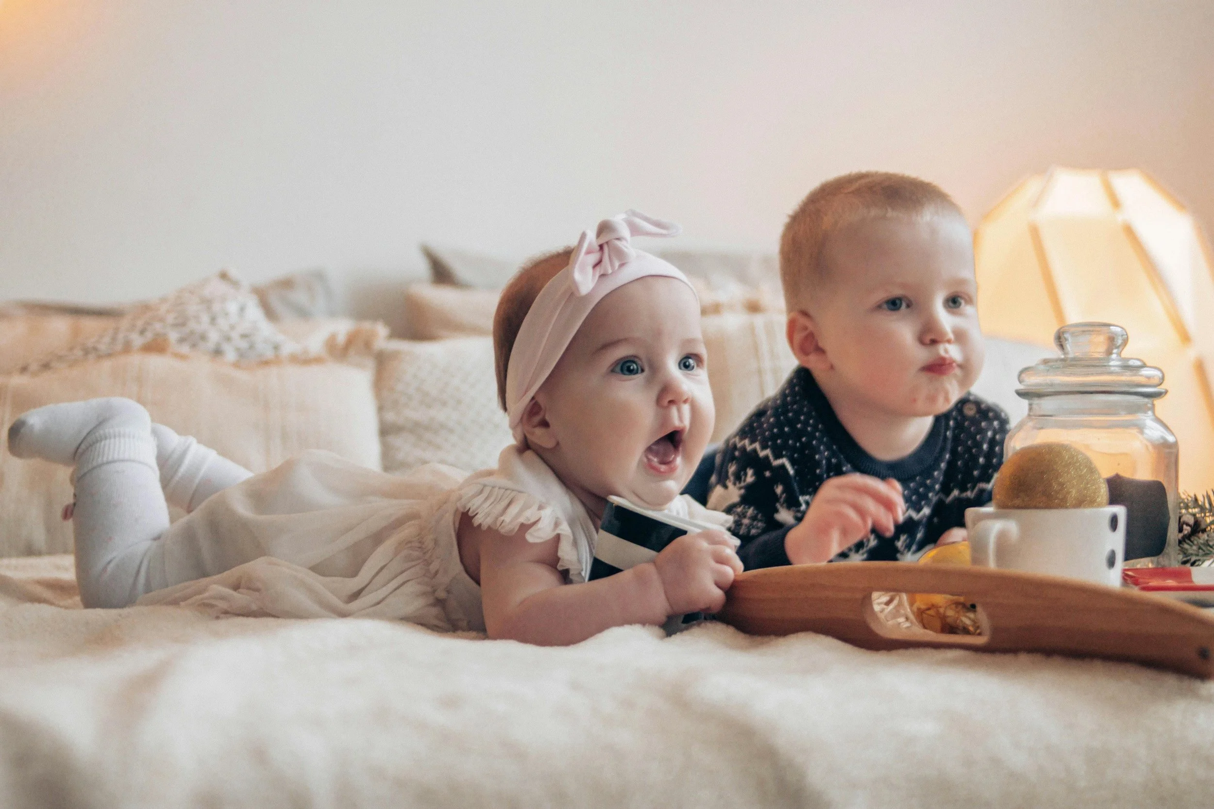 A parent and child connecting