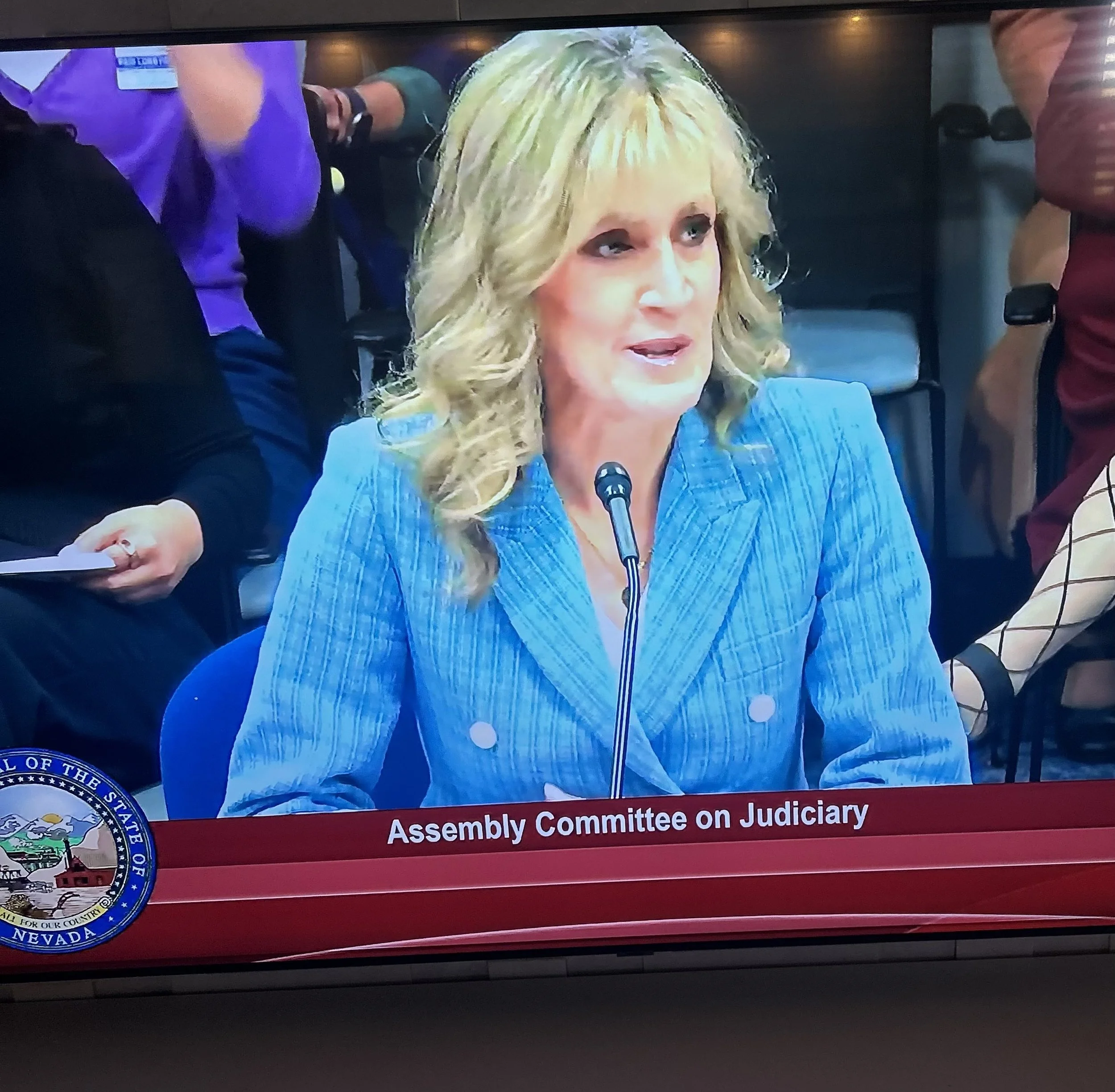 Melissa Hardy testifying before the Nevada Assembly Committee on Judiciary