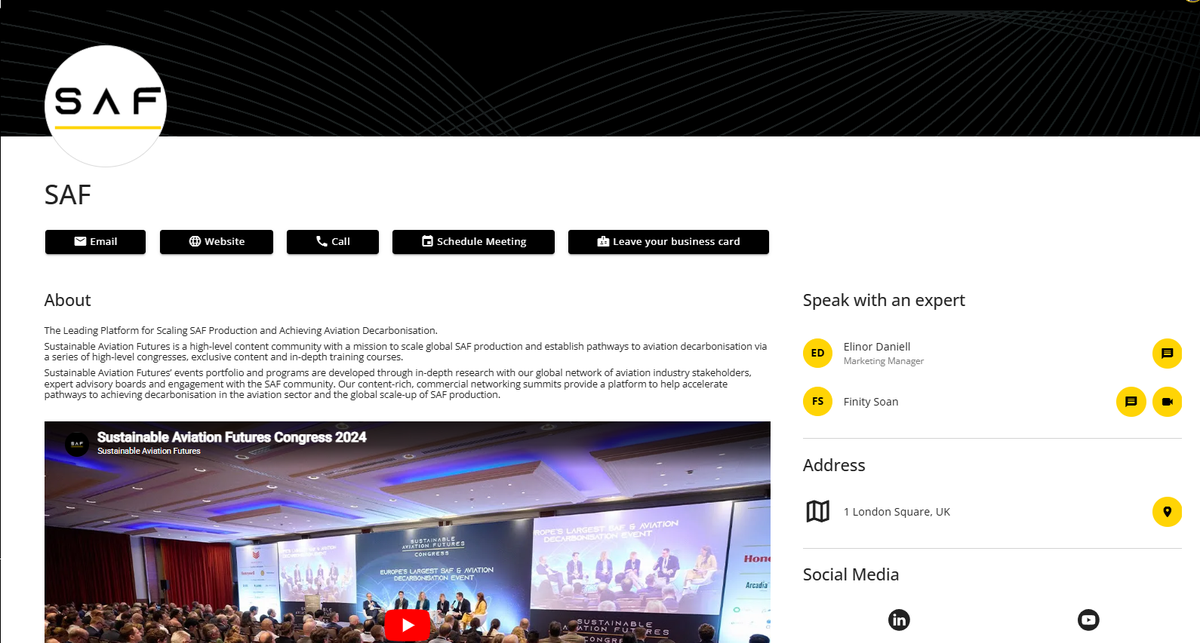 Company profile page