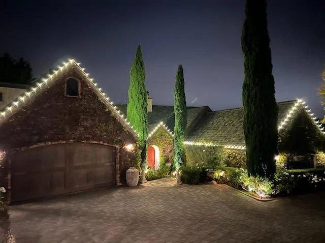 Christmas lights English country estate