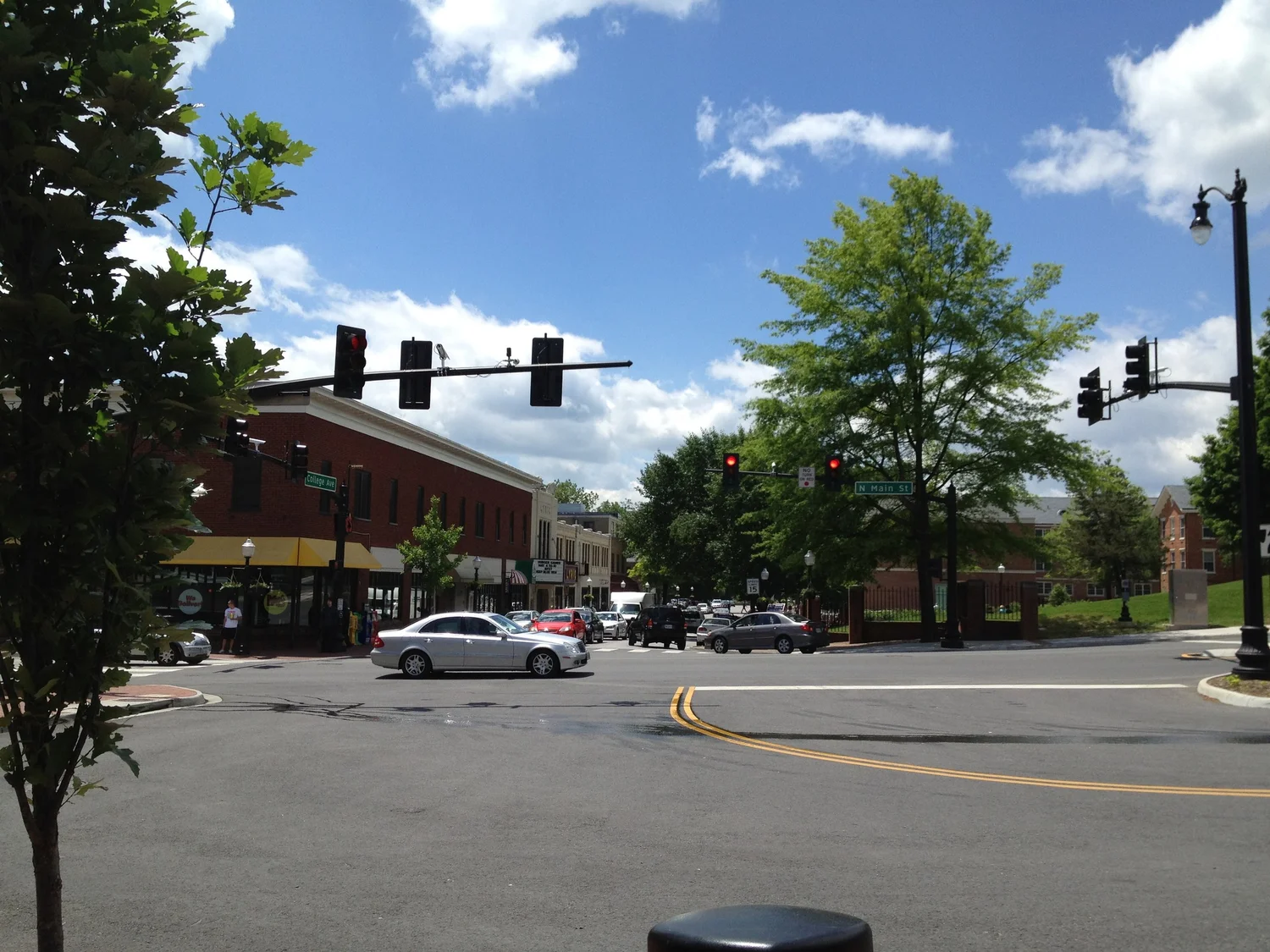 Main Street in downtown Blacksburg, Virginia