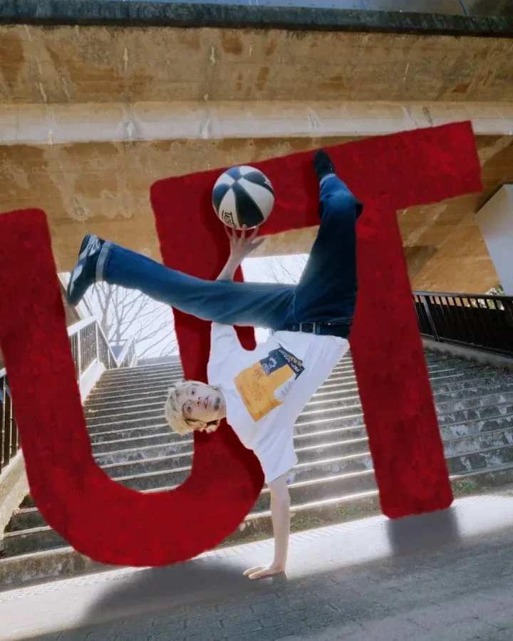 Uniqlo UT global campaign - dancer with giant UT letters