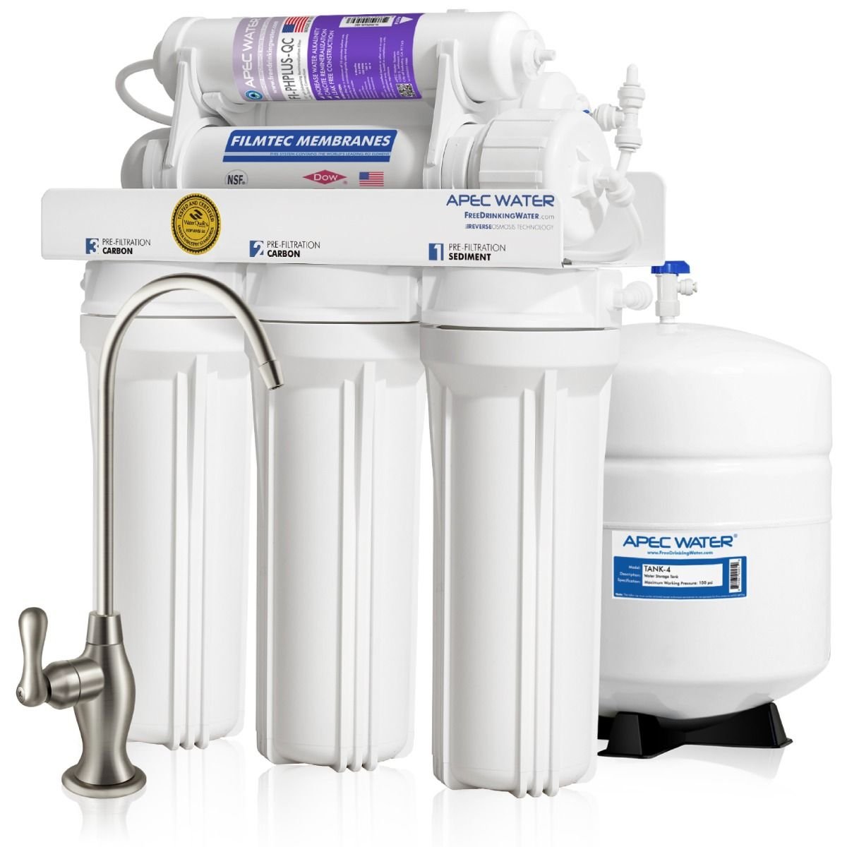 APEC 6-Stage High Output Reverse Osmosis Drinking Water Filter System