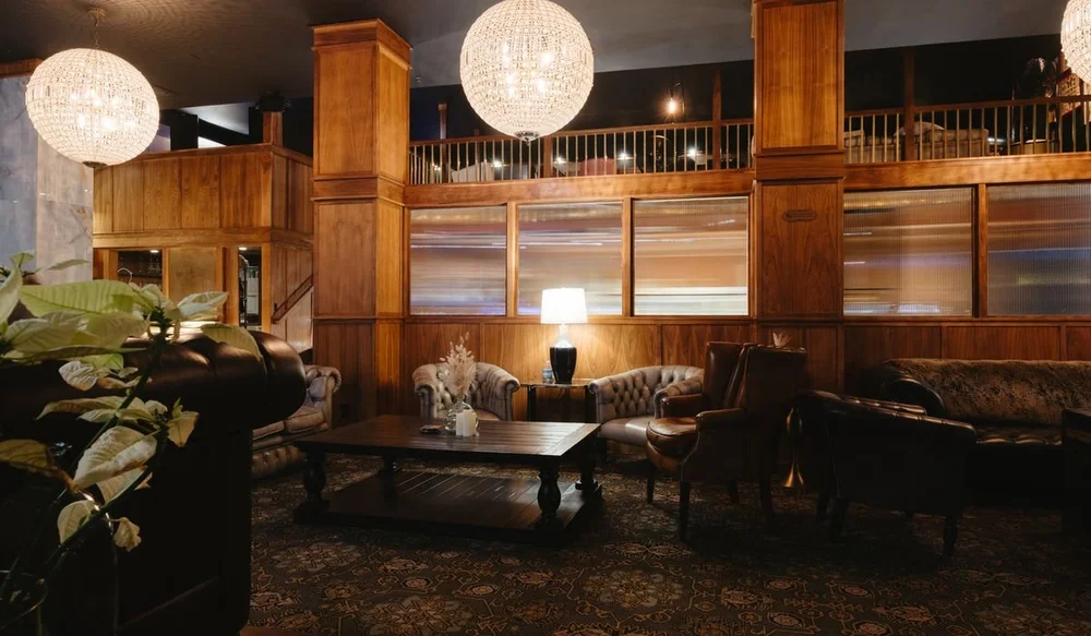 Leather seating in the lobby