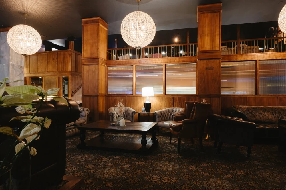 Chandeliers in the lobby