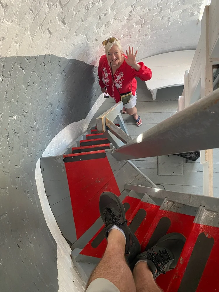 The red spiral staircase · Boston–Quebec City 2025