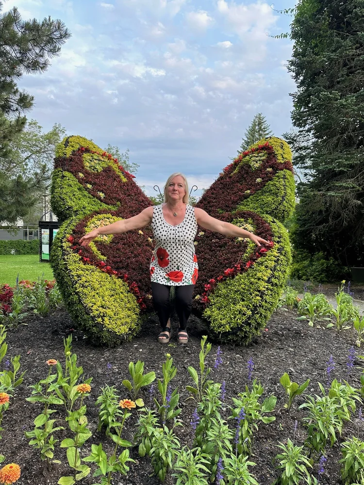 A butterfly garden after the cruise · Boston–Quebec City 2025