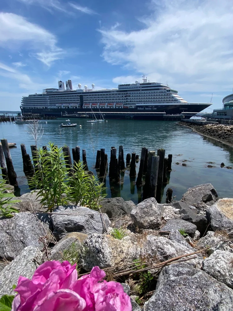 A harbor view of the ship · Boston–Quebec City 2025