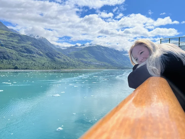 Taking in the view from the rail · Alaska 2026