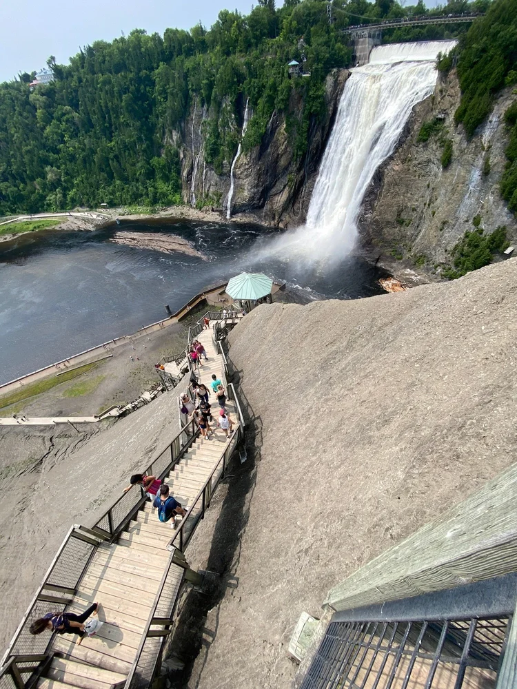 Montmorency Falls after the cruise · Boston–Quebec City 2025