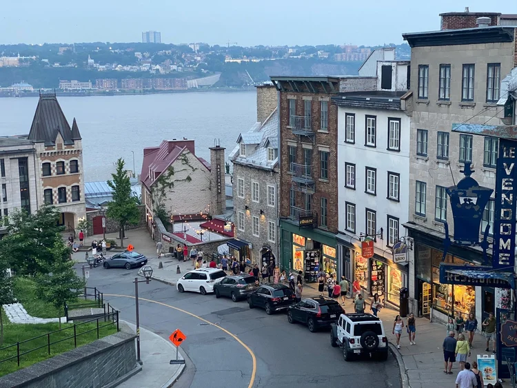 A Québec street after the cruise · Boston–Quebec City 2025