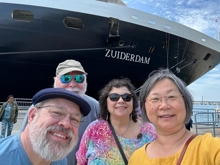 Together beside Zuiderdam · Boston–Quebec City 2025
