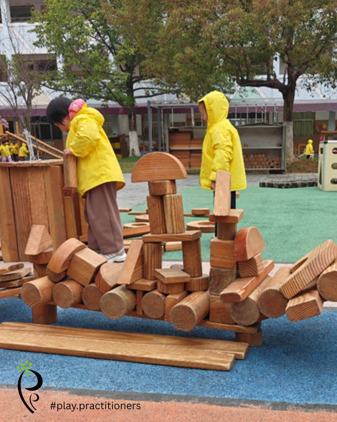 Children at play with blocks during a China preschool visit, 2026