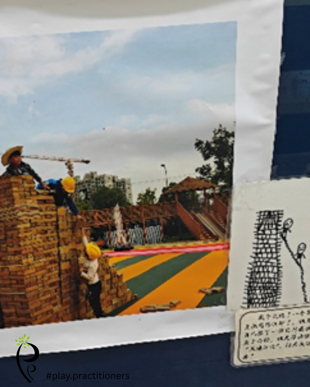 a child's work displayed with observation notes