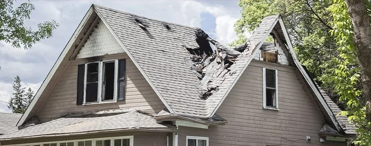 Roofing damage from wind storm