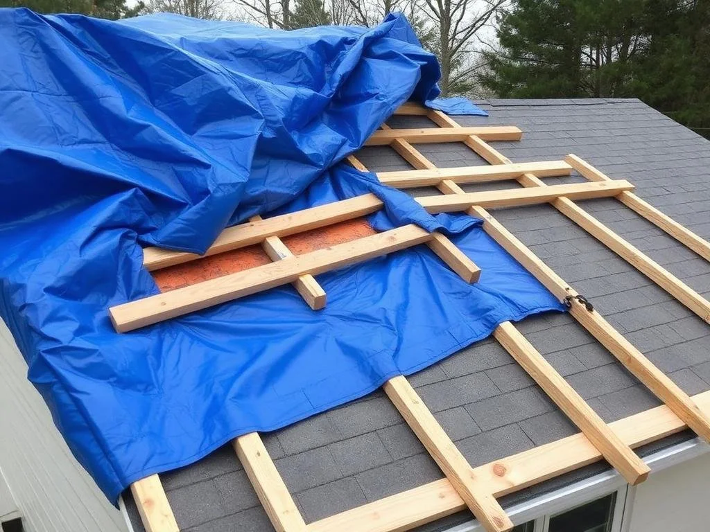 Emergency roof tarping