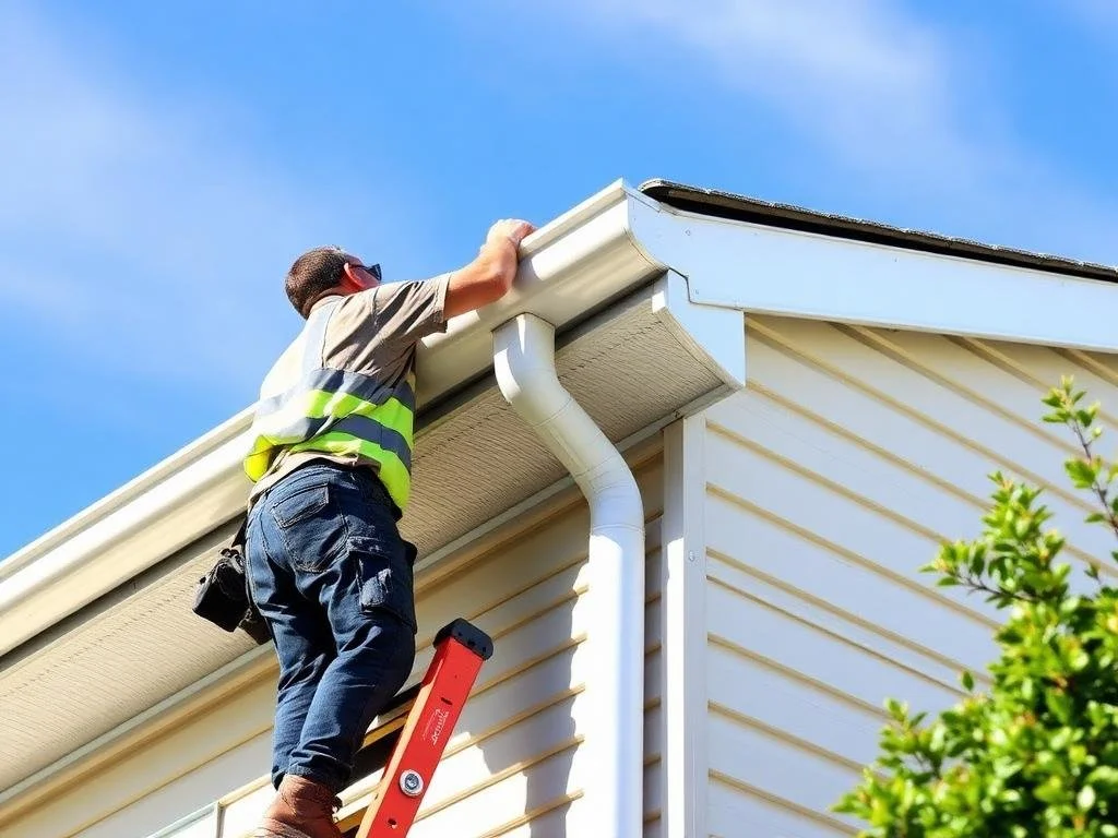 Eavestrough installation on residential property