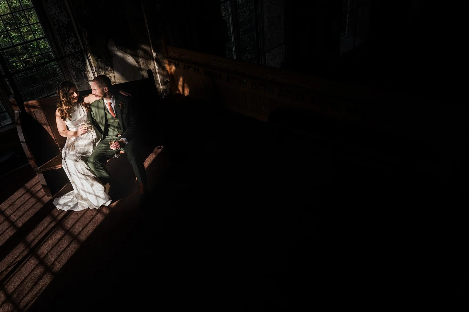 The Mount Without Bristol wedding photographer — newlyweds celebrating, panoramic documentary photography by Oliver Holder