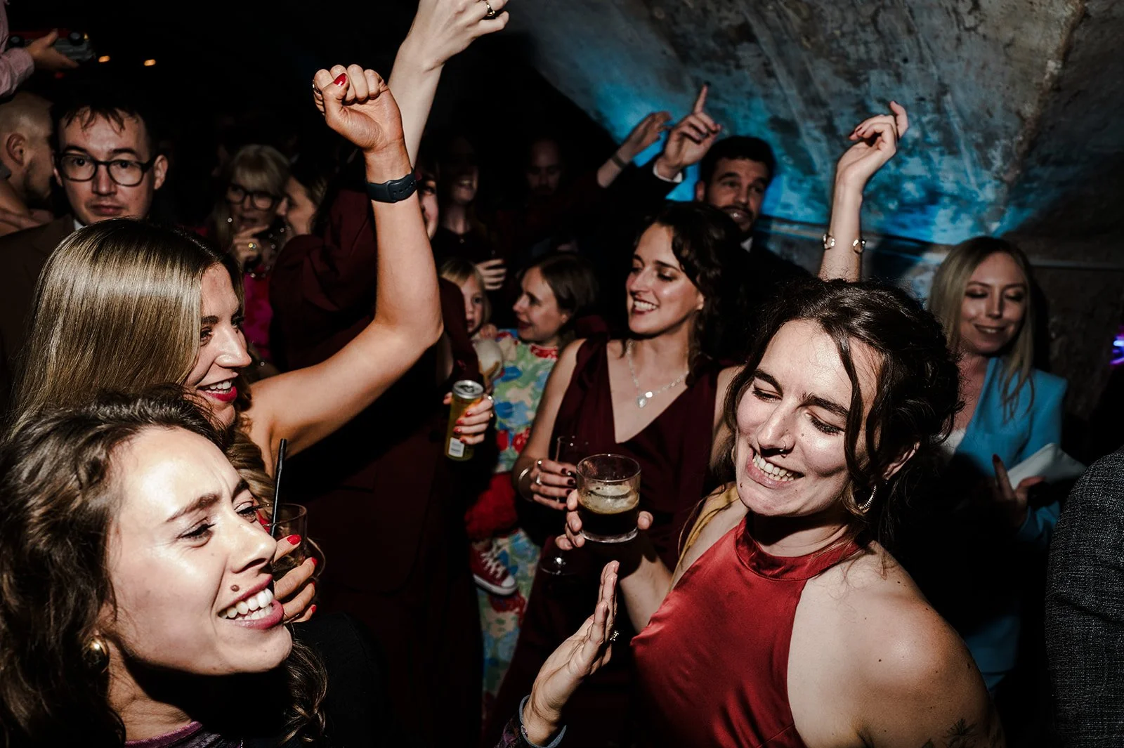 The Mount Without crypt Bristol wedding photography — atmospheric underground reception by Oliver Holder