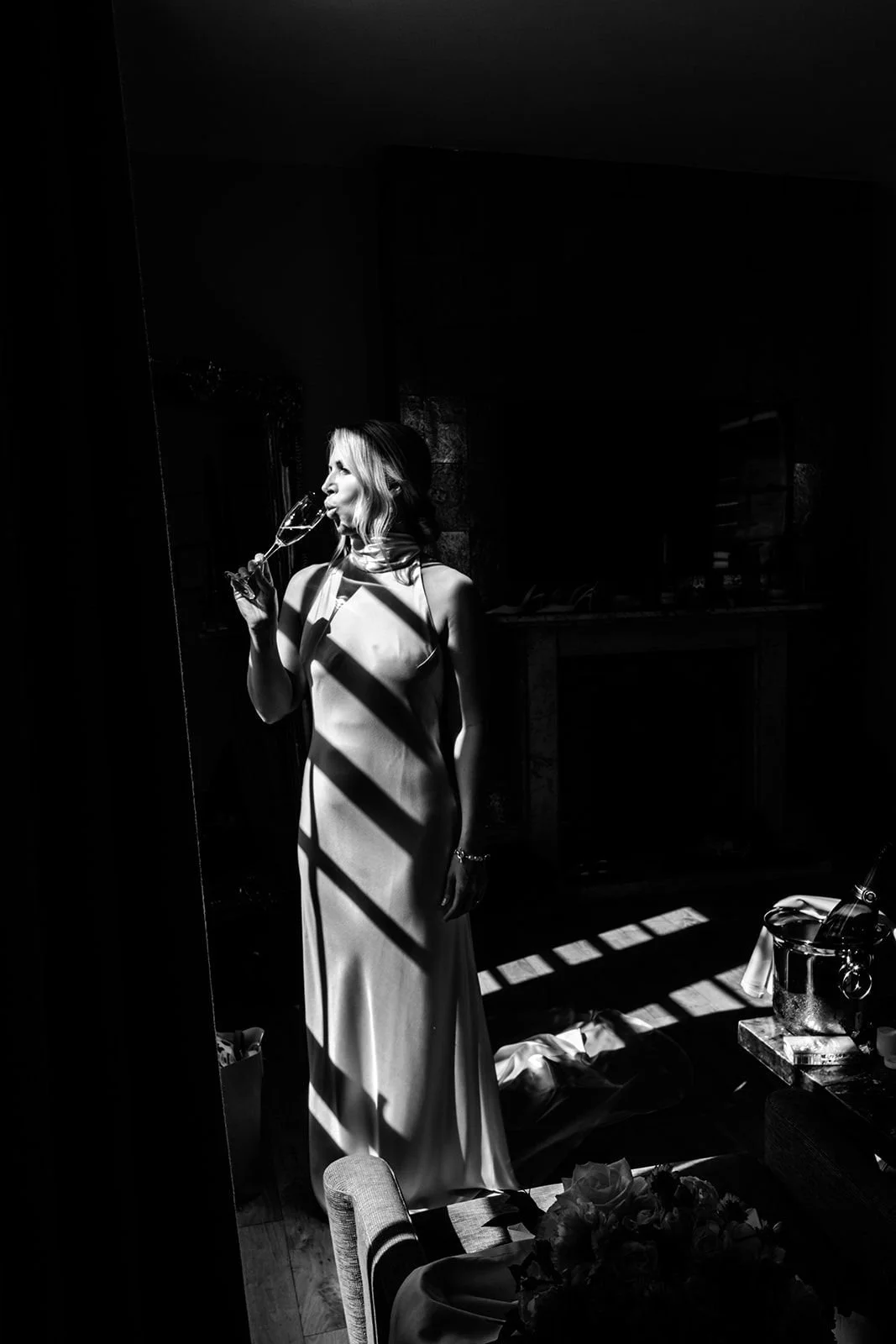 Bride Alis in her Own Studio wedding dress at Hotel du Vin Tunbridge Wells