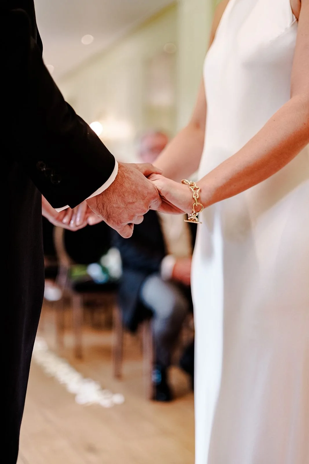 Wide shot of the wedding ceremony in the Burgundy Suite at Hotel du Vin Tunbridge Wells