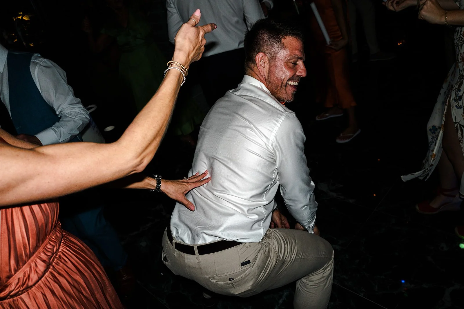 Guest dancing at Nat and Josh wedding