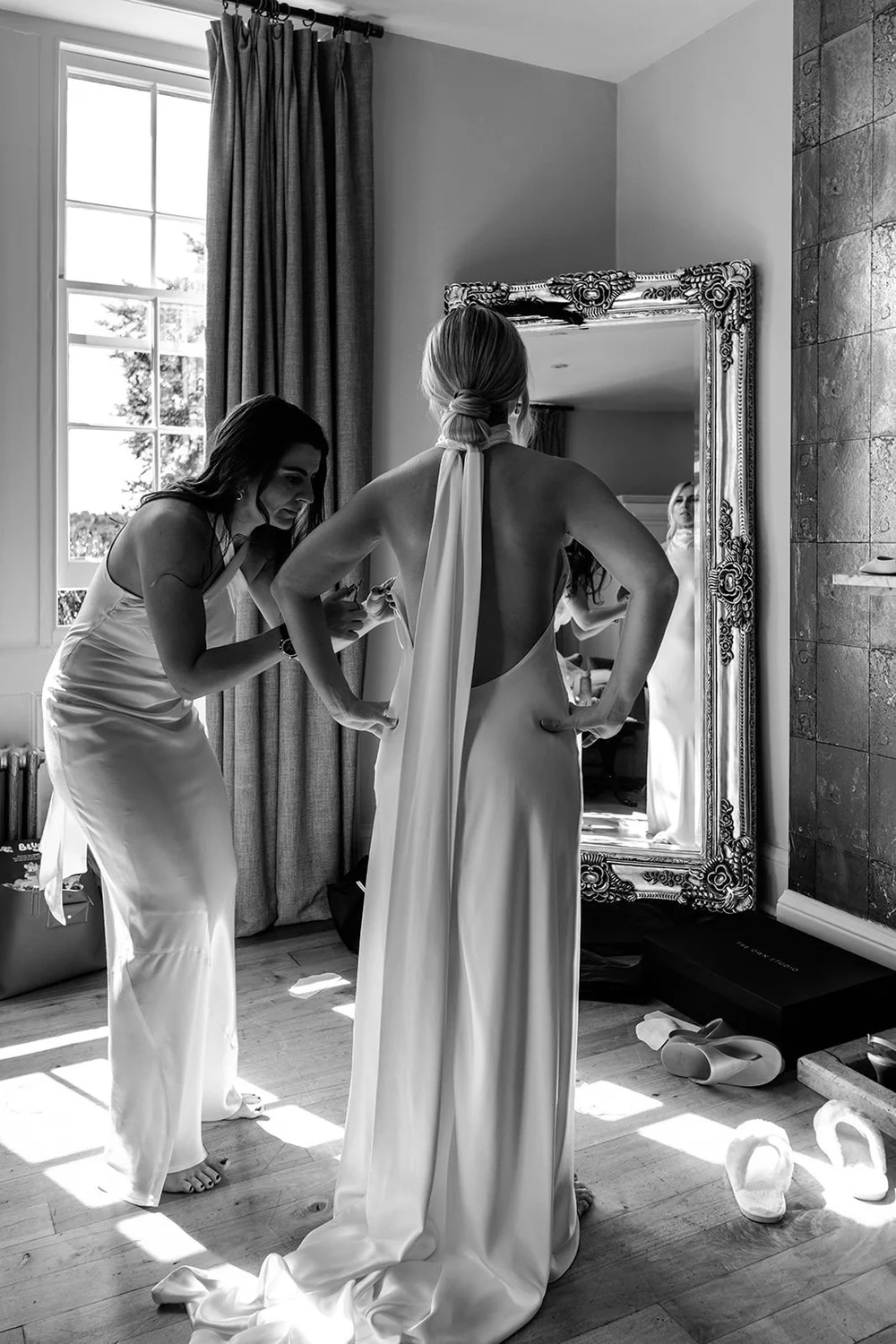 Final touches before the ceremony at Hotel du Vin Tunbridge Wells