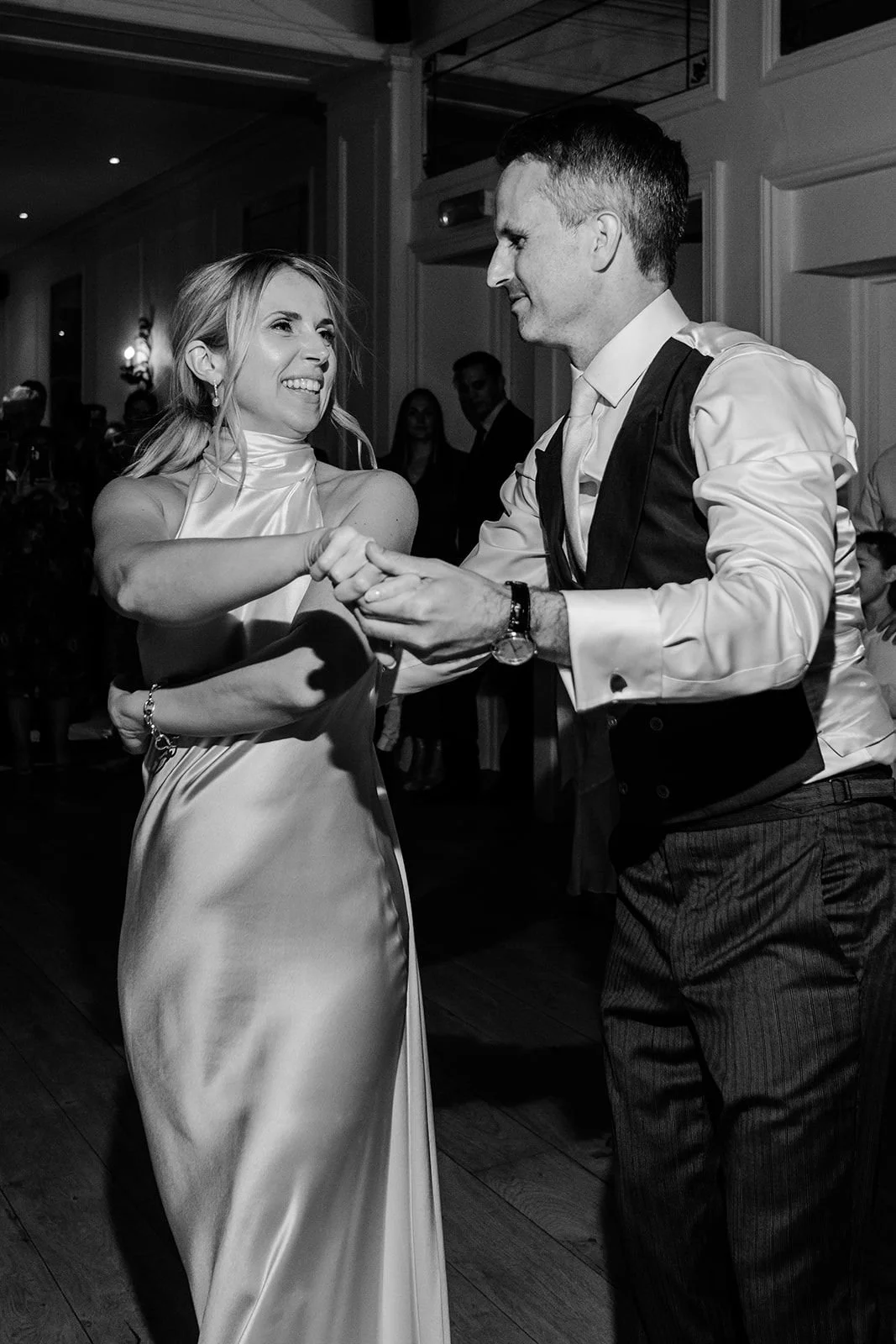 Wedding guest dancing at Hotel du Vin Tunbridge Wells