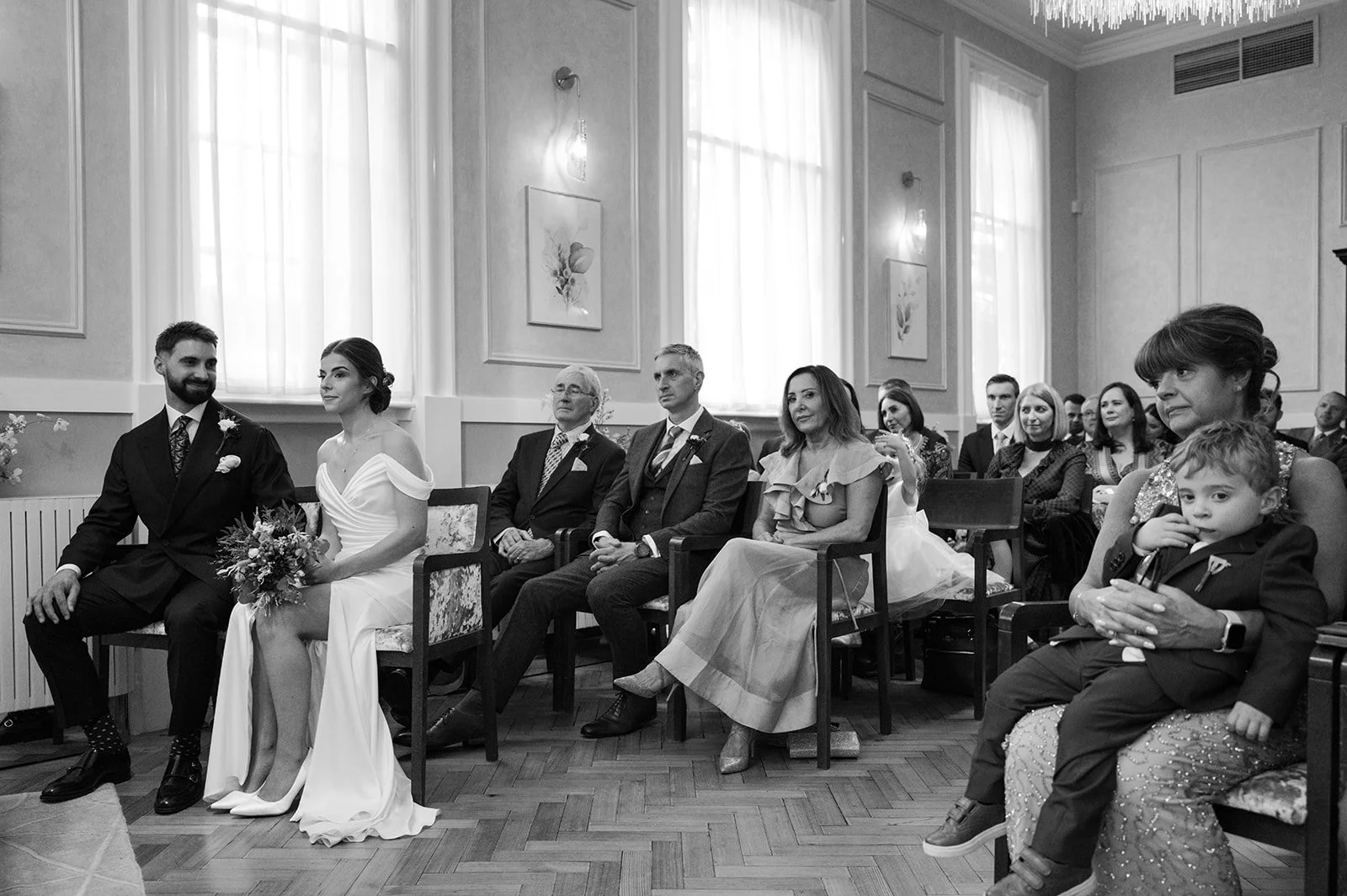 Wide shot of the ceremony room at Chelsea Town Hall
